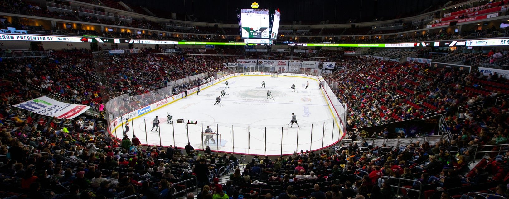 Iowa Wild will be playing Chicago Wolves at Casey's Center in Des Moines