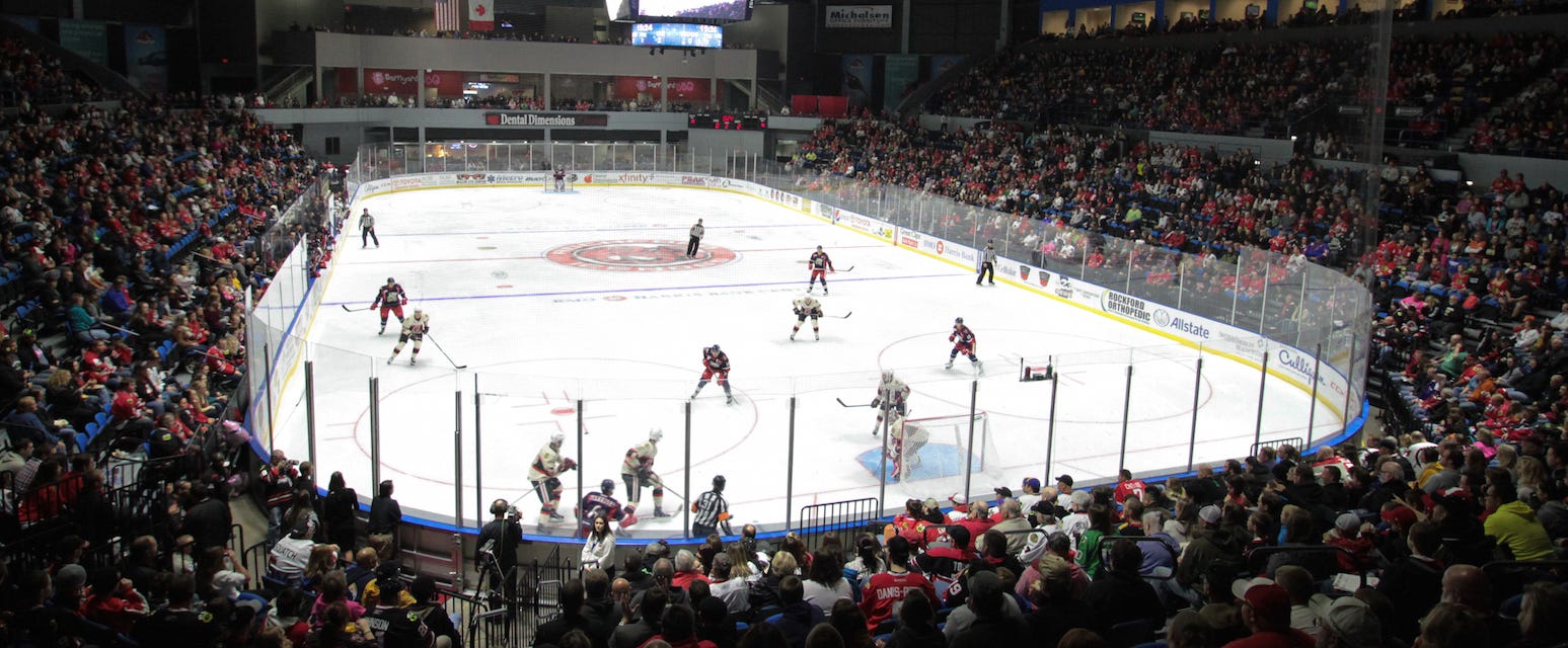 Rockford Icehogs will be playing Chicago Wolves at BMO Harris Bank Center in Rockford