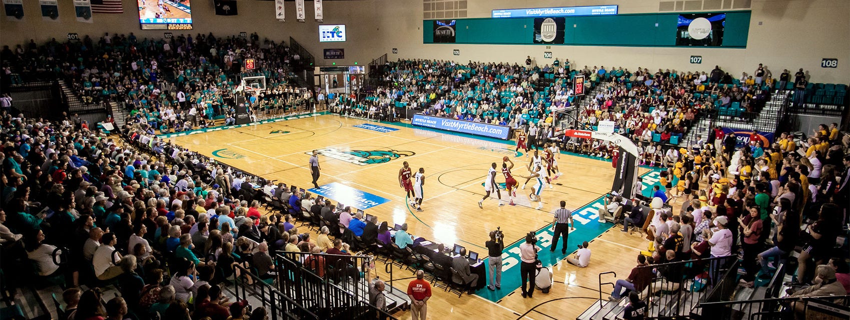 Coastal Carolina Basketball will be playing Old Dominion Basketball at HTC Center in Conway