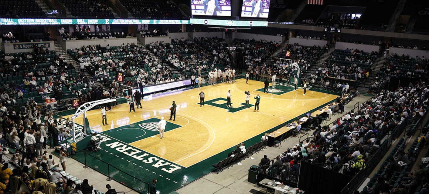 Eastern Michigan Basketball will be playing UMass Basketball at George Gervin GameAbove Center in Ypsilanti