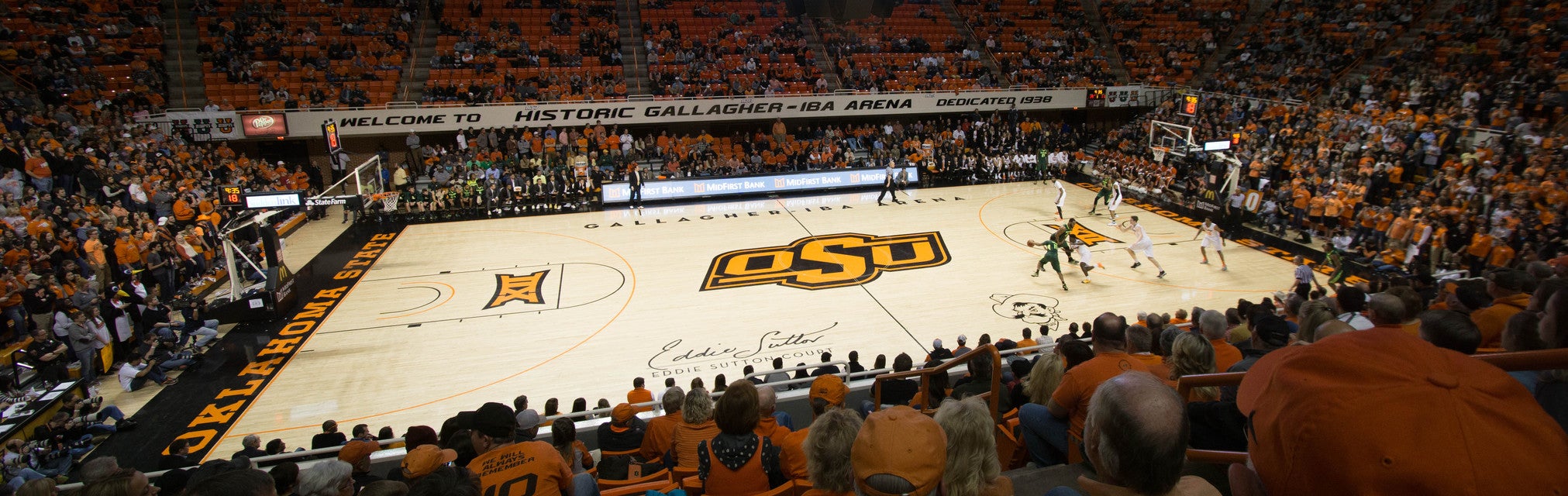 Oklahoma State Basketball will be playing Kansas Basketball at Gallagher-Iba Arena in Stillwater