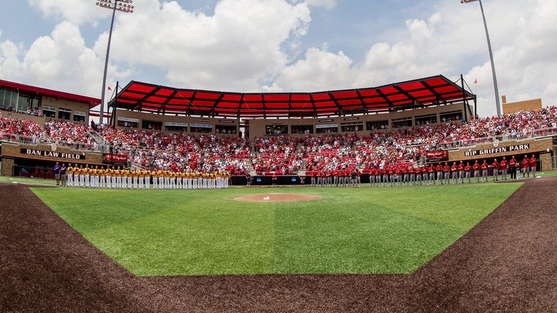 Texas Tech Baseball will be playing West Virginia Baseball at Dan Law Field at Rip Griffin Park in Lubbock