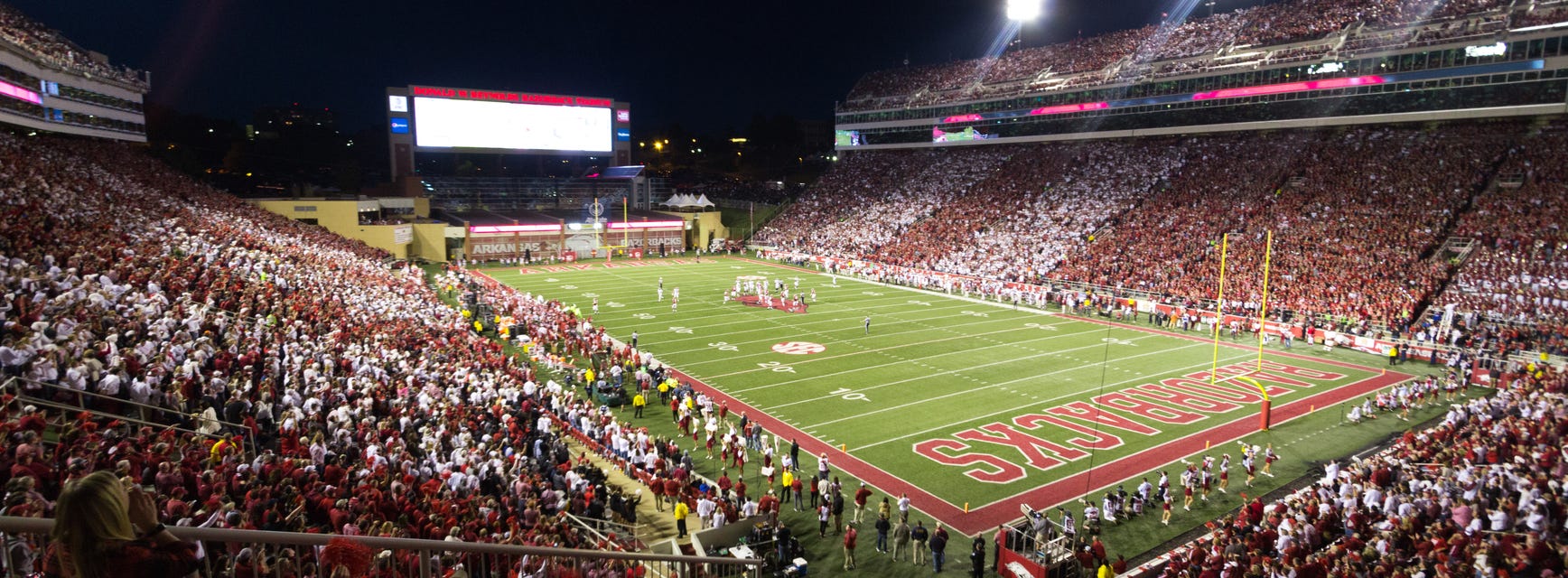 Arkansas Football will be playing LSU Football at Razorback Stadium in Fayetteville