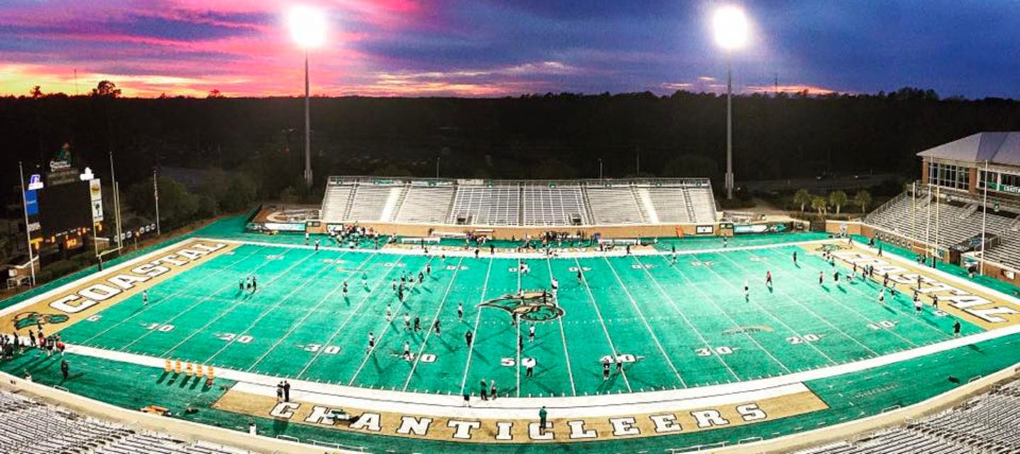 Coastal Carolina Football will be playing Appalachian State Football at Brooks Stadium in Conway