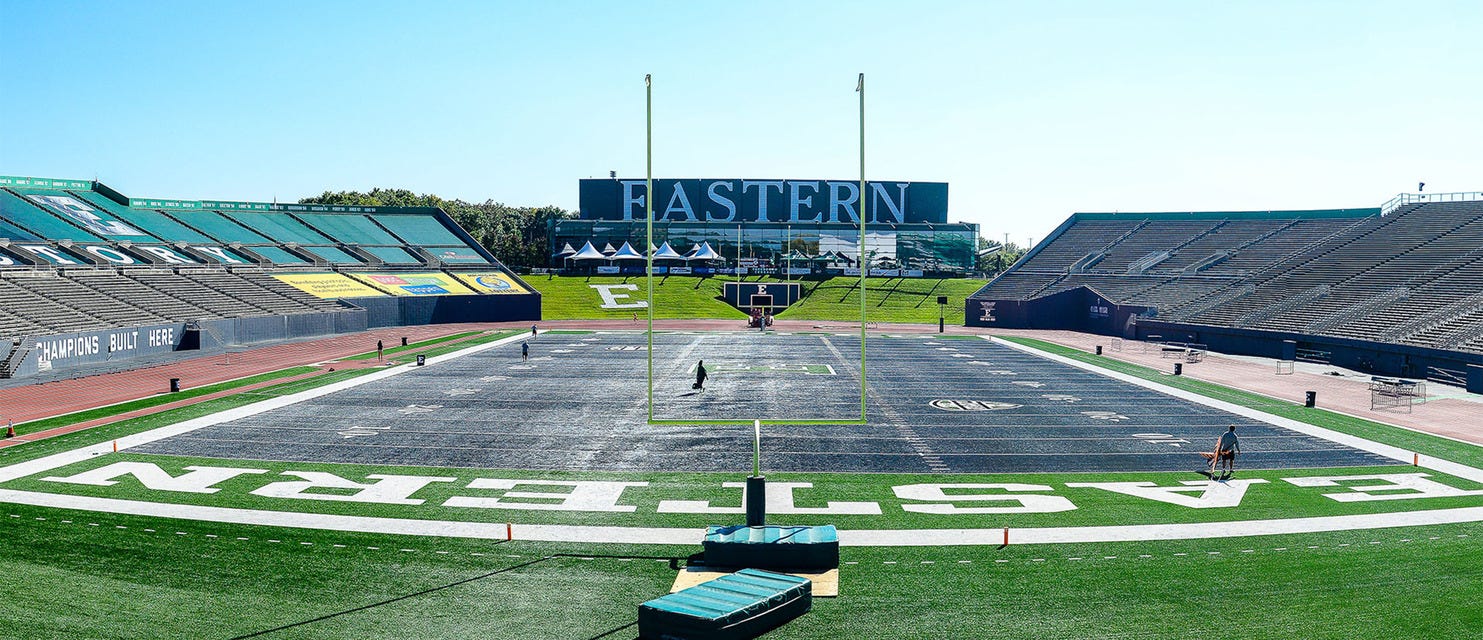 Eastern Michigan Football will be playing Toledo Football at Rynearson Stadium in Ypsilanti
