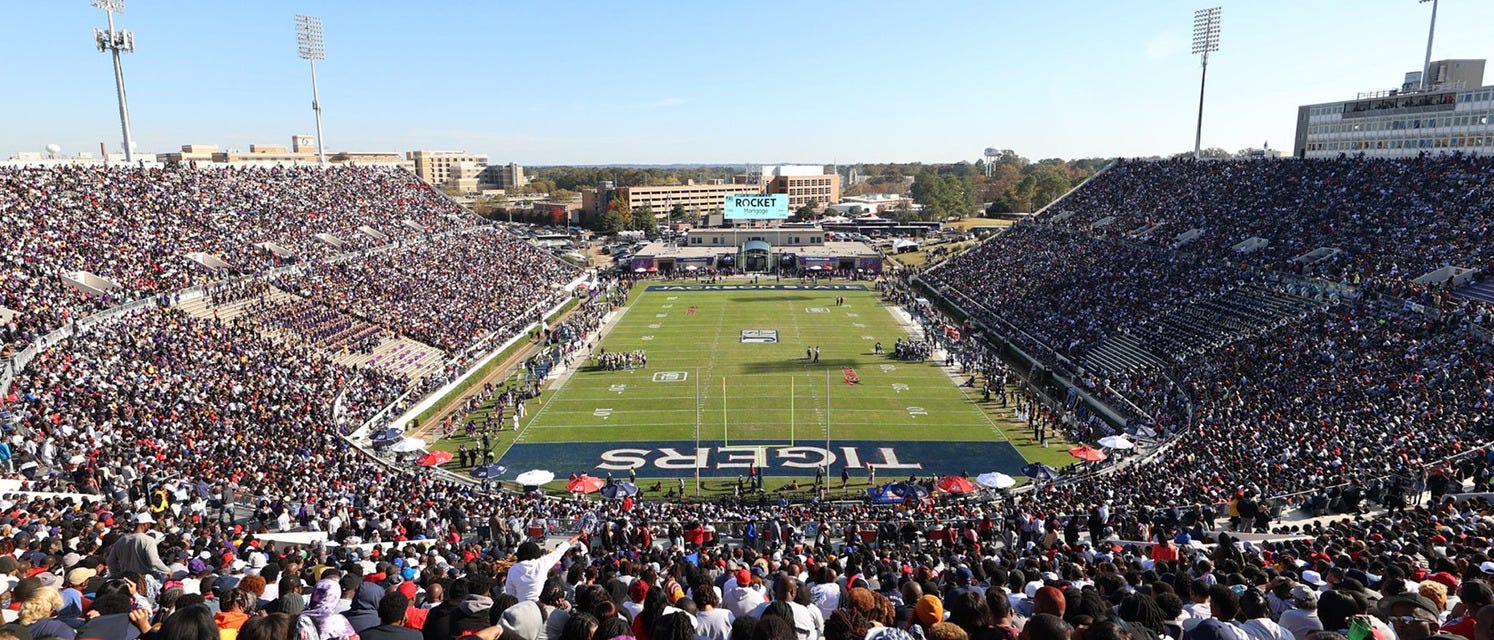 Jackson State Football will be playing Florida A&M Football at Mississippi Veterans Memorial Stadium in Jackson