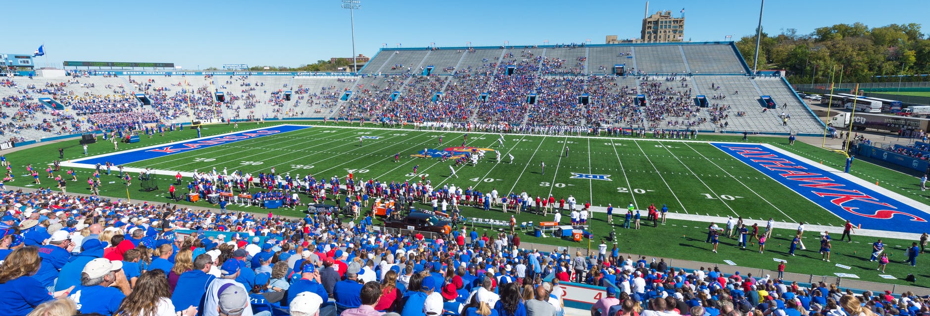 Kansas Football will be playing Baylor Football at Memorial Stadium Kansas in Lawrence