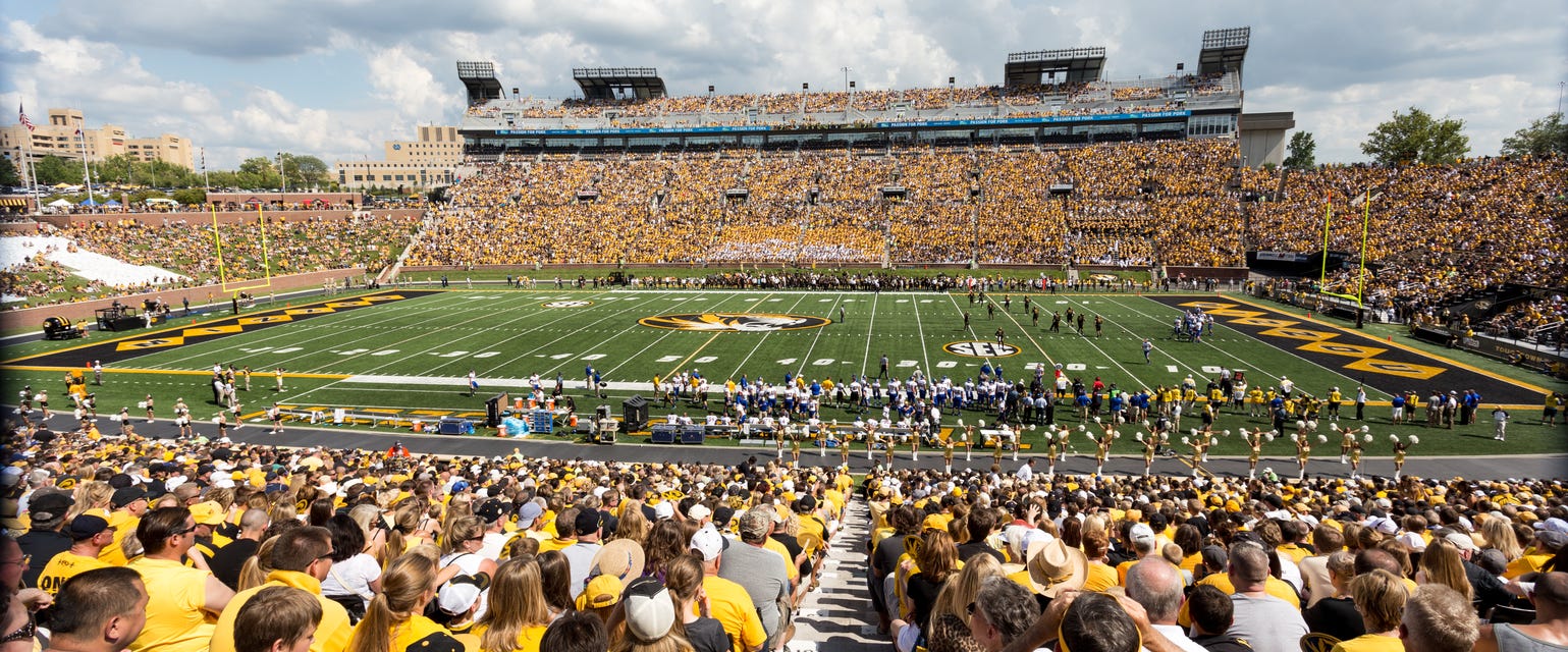 Missouri Football will be playing Texas Football at Faurot Field at Memorial Stadium in Columbia