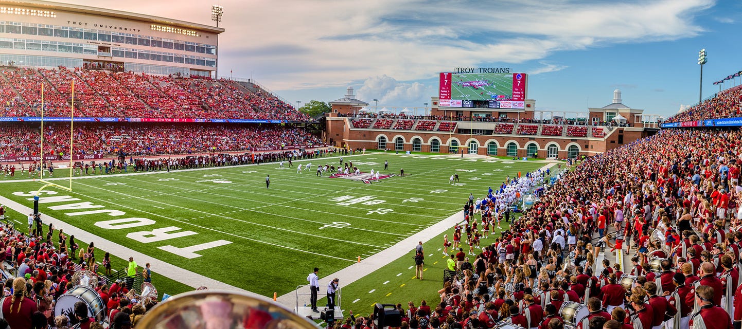 Troy Football will be playing Alabama State Football at Veterans Memorial Stadium - AL in Troy