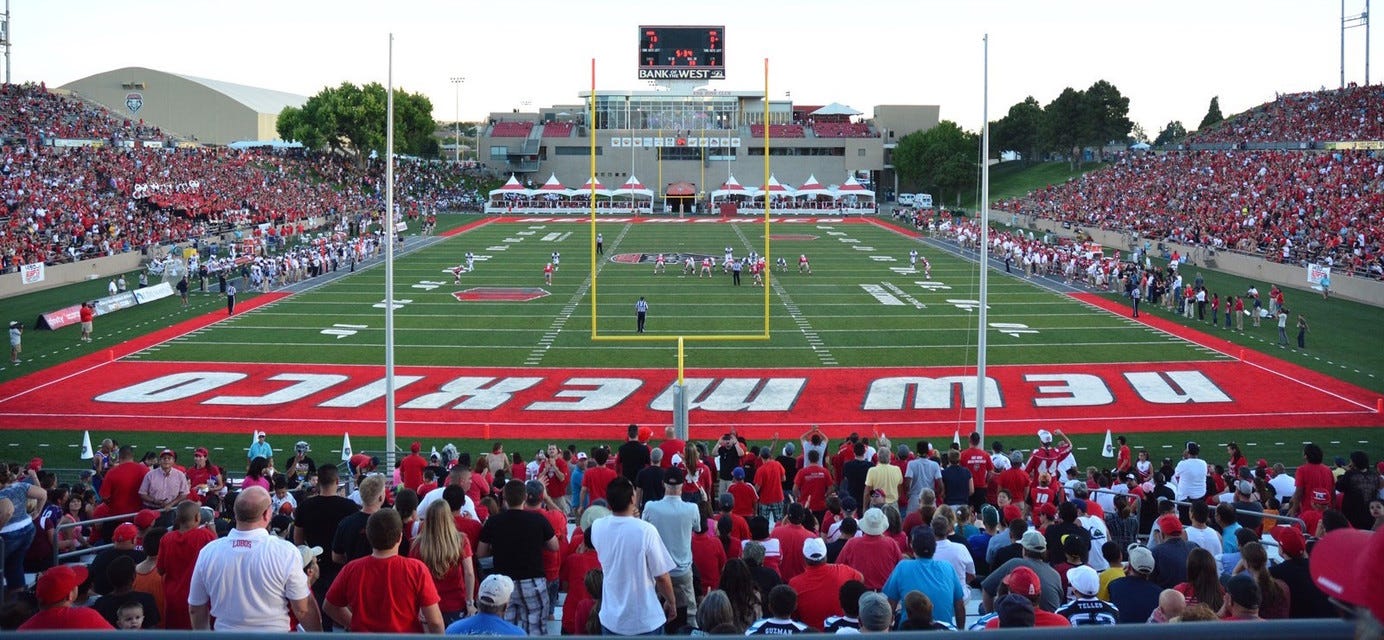New Mexico Football will be playing San Diego State Football at University Stadium Albuquerque in Albuquerque