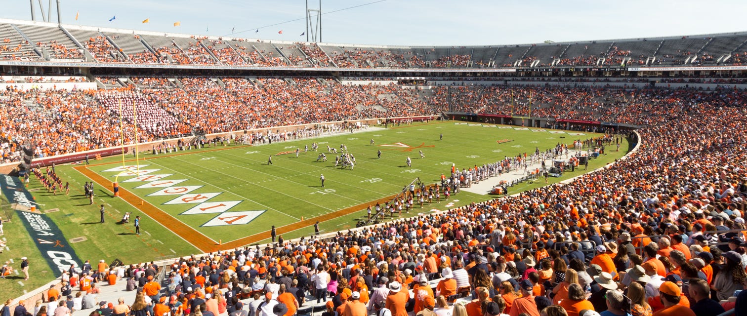 Virginia Football will be playing Virginia Tech Football at Scott Stadium in Charlottesville
