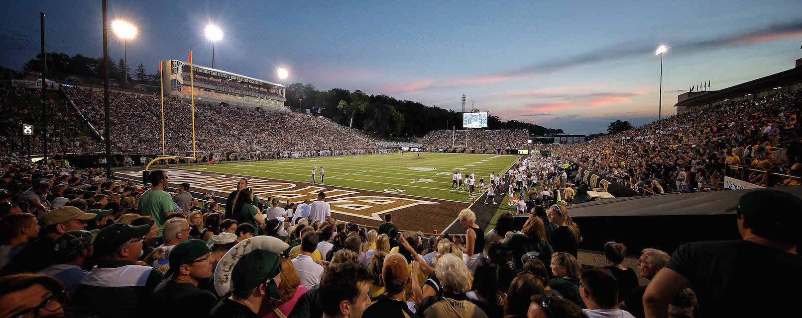 Western Michigan Football will be playing Monmouth Football at Waldo Stadium in Kalamazoo