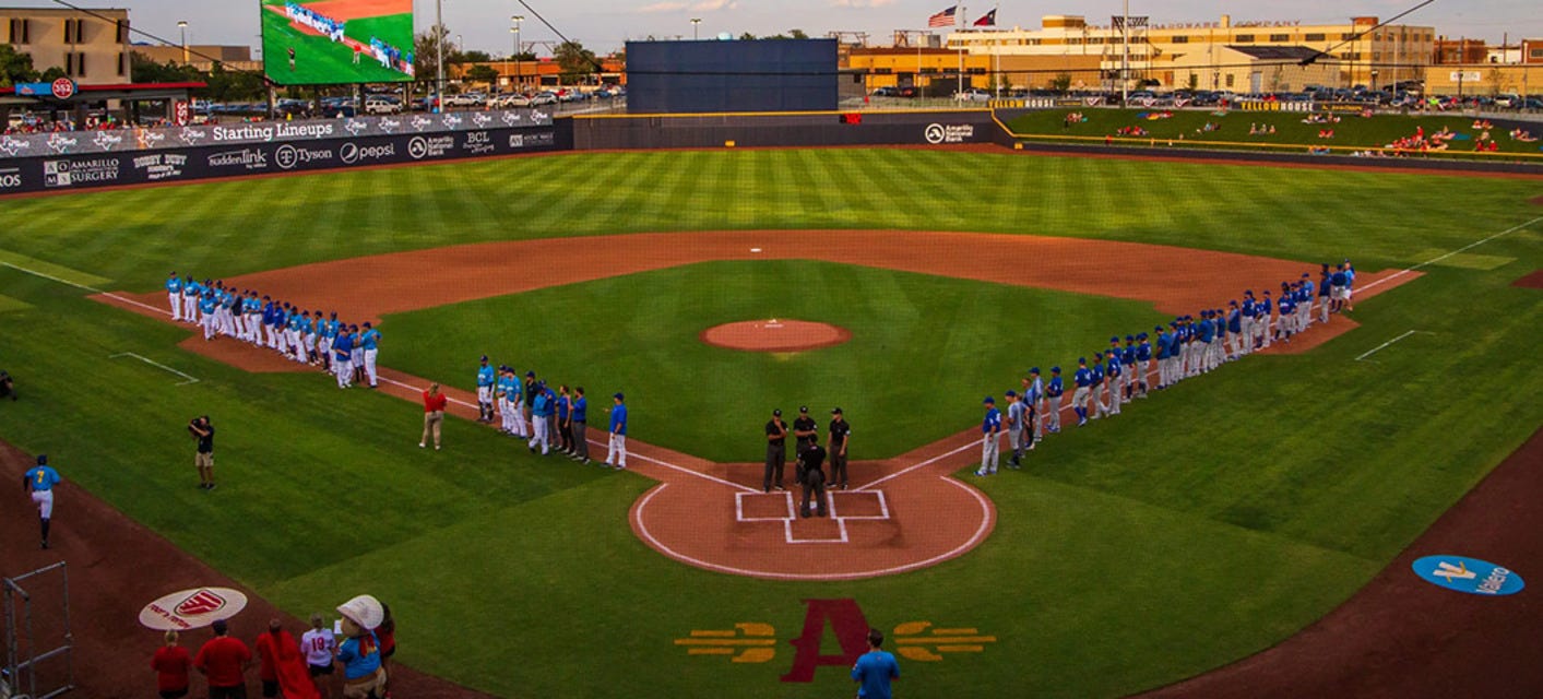 Amarillo Sod Poodles will be playing Northwest Arkansas Naturals at Hodgetown Ballpark in Amarillo