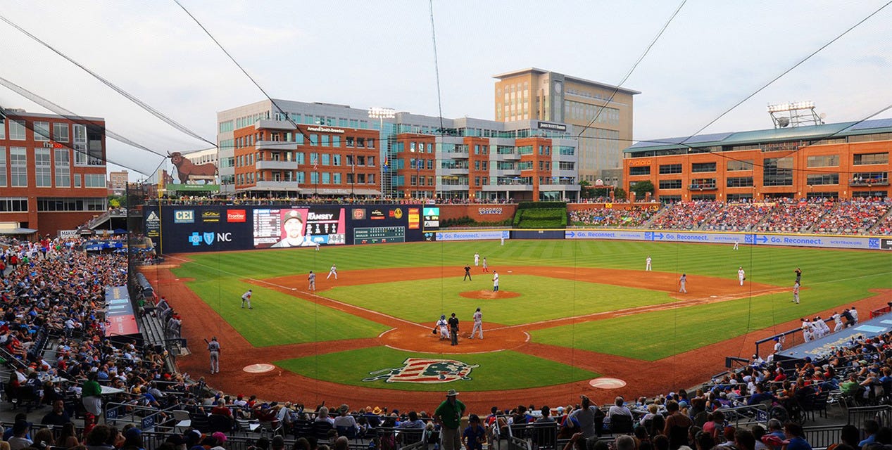 Durham Bulls will be playing Gwinnett Stripers at Durham Bulls Athletic Park in Durham