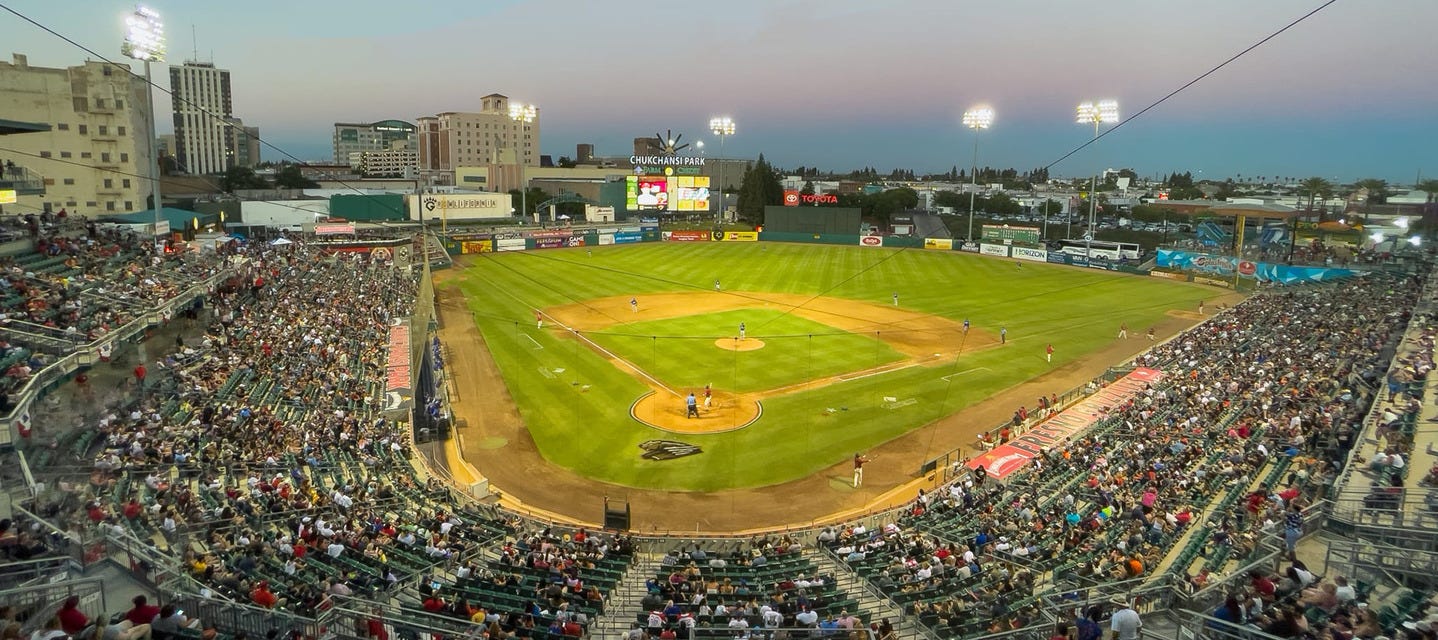 Fresno Grizzlies will be playing Stockton Ports at Chukchansi Park in Fresno