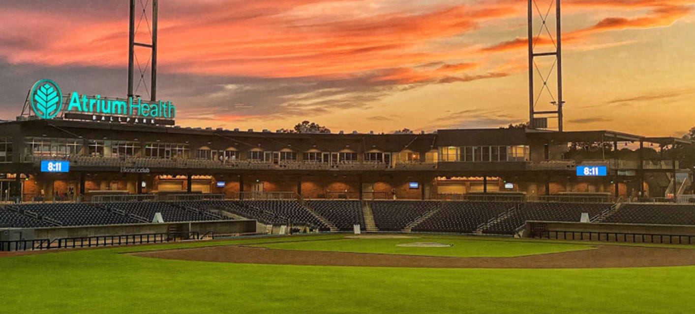 Kannapolis Cannon Ballers will be playing Myrtle Beach Pelicans at Atrium Health Ballpark in Kannapolis
