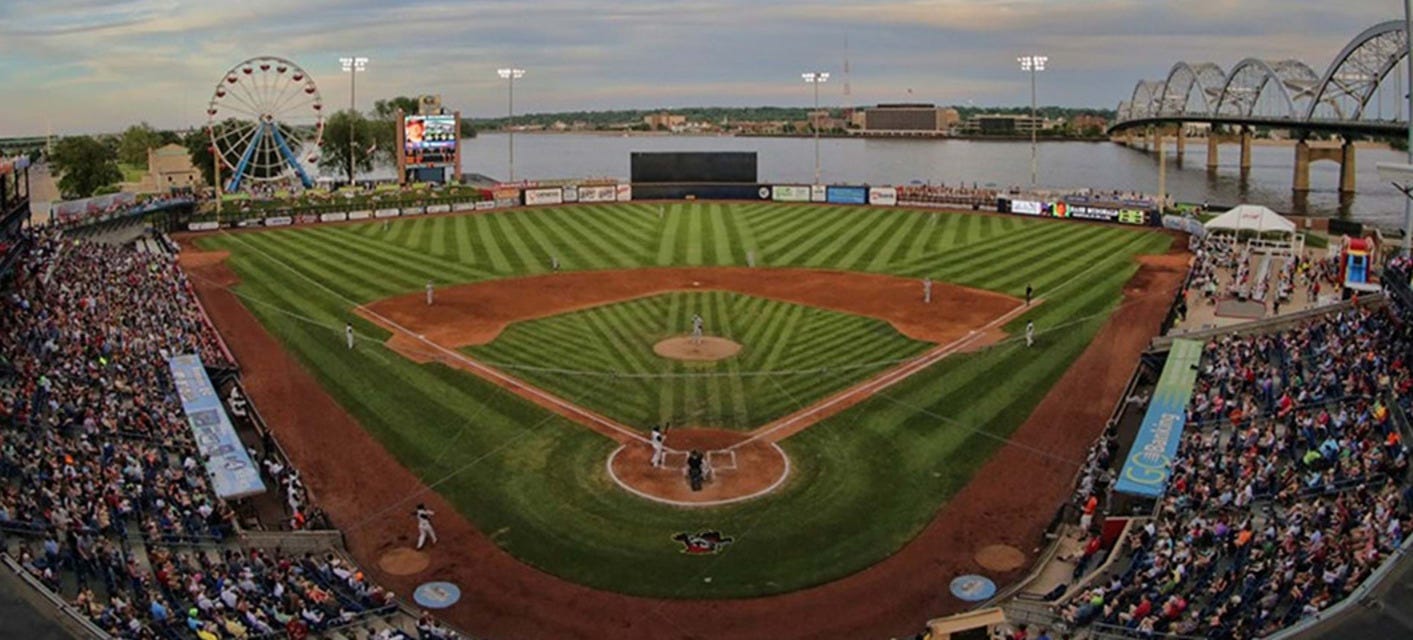 Quad Cities River Bandits will be playing Cedar Rapids Kernels at Modern Woodmen Park in Davenport