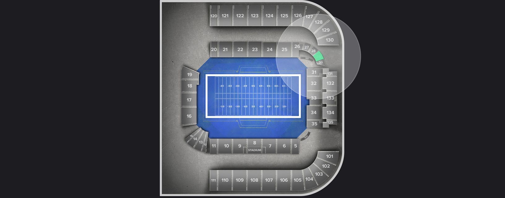 Seat view from Shortside Lower
