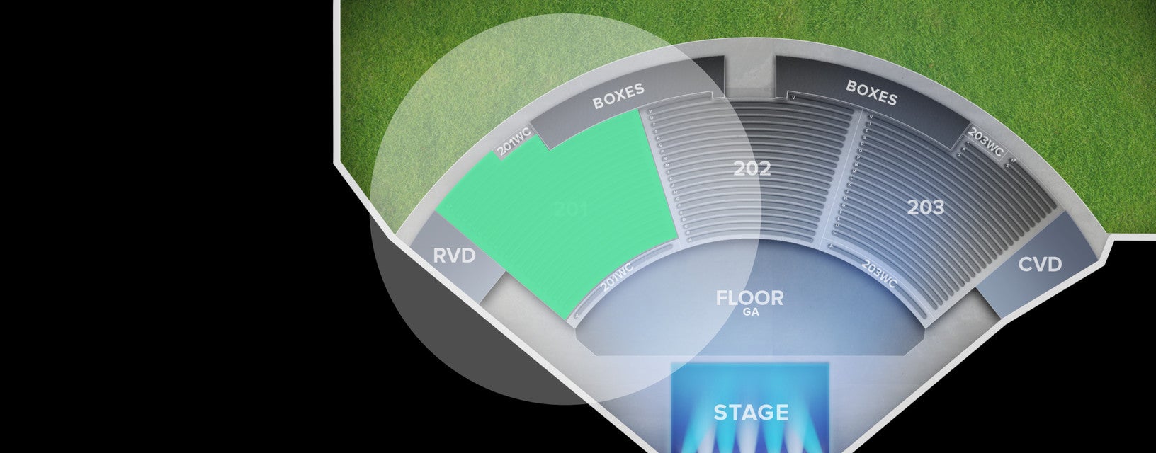Seat view from 200 Level