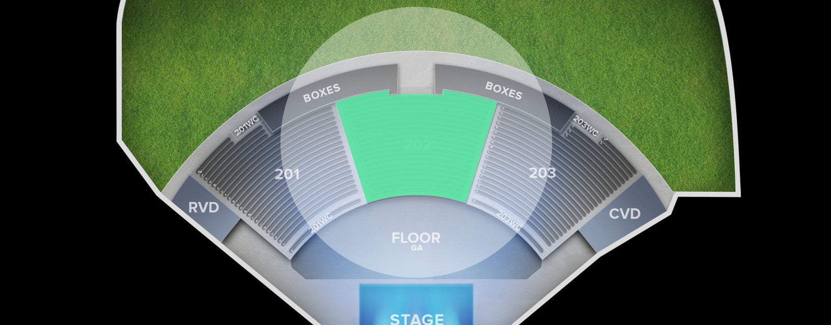 Seat view from 200 Level