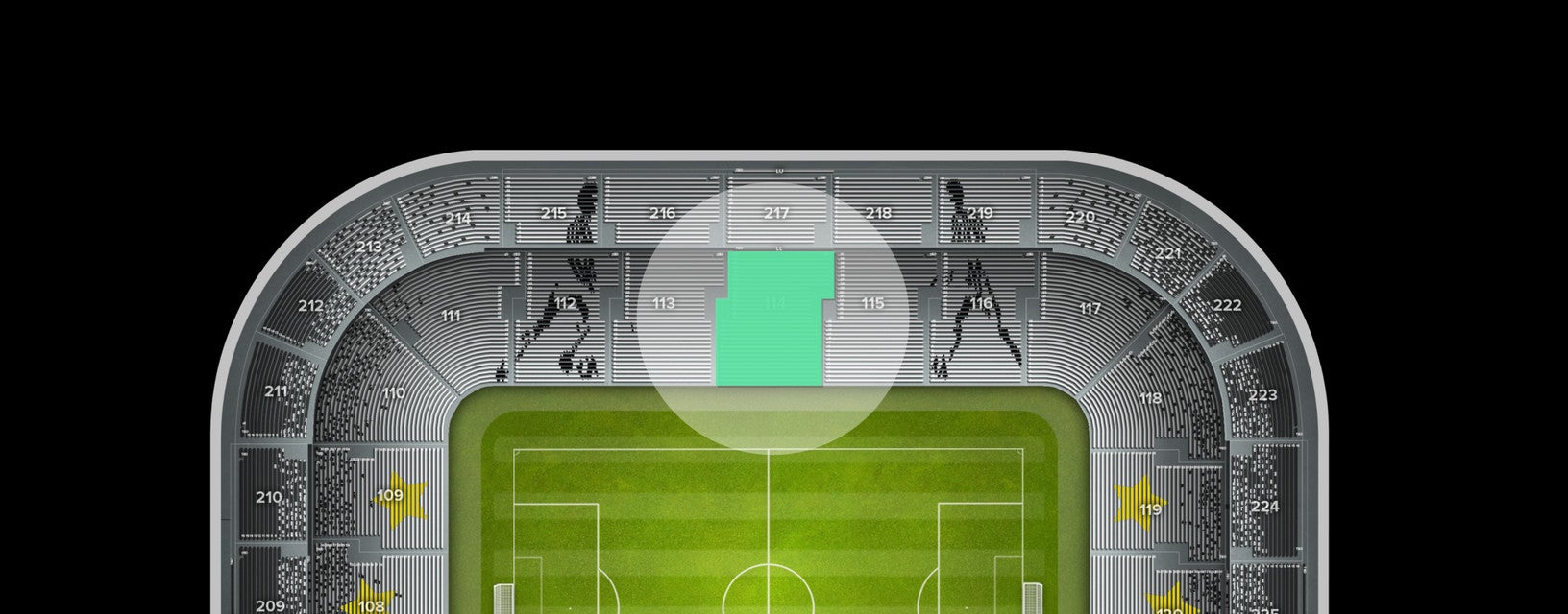 Seat view from Longside Lower Centrale