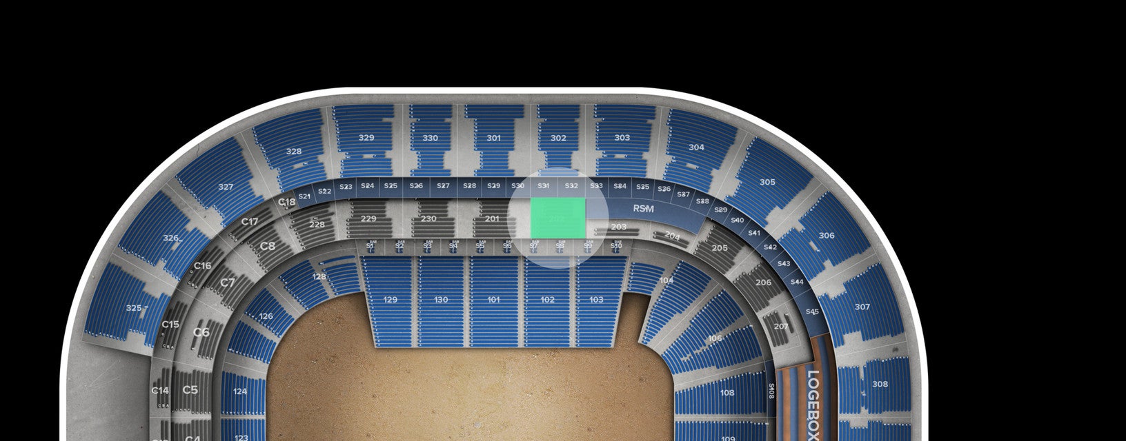 Seat view from Club