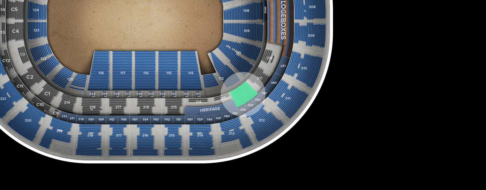 Seat view from Club