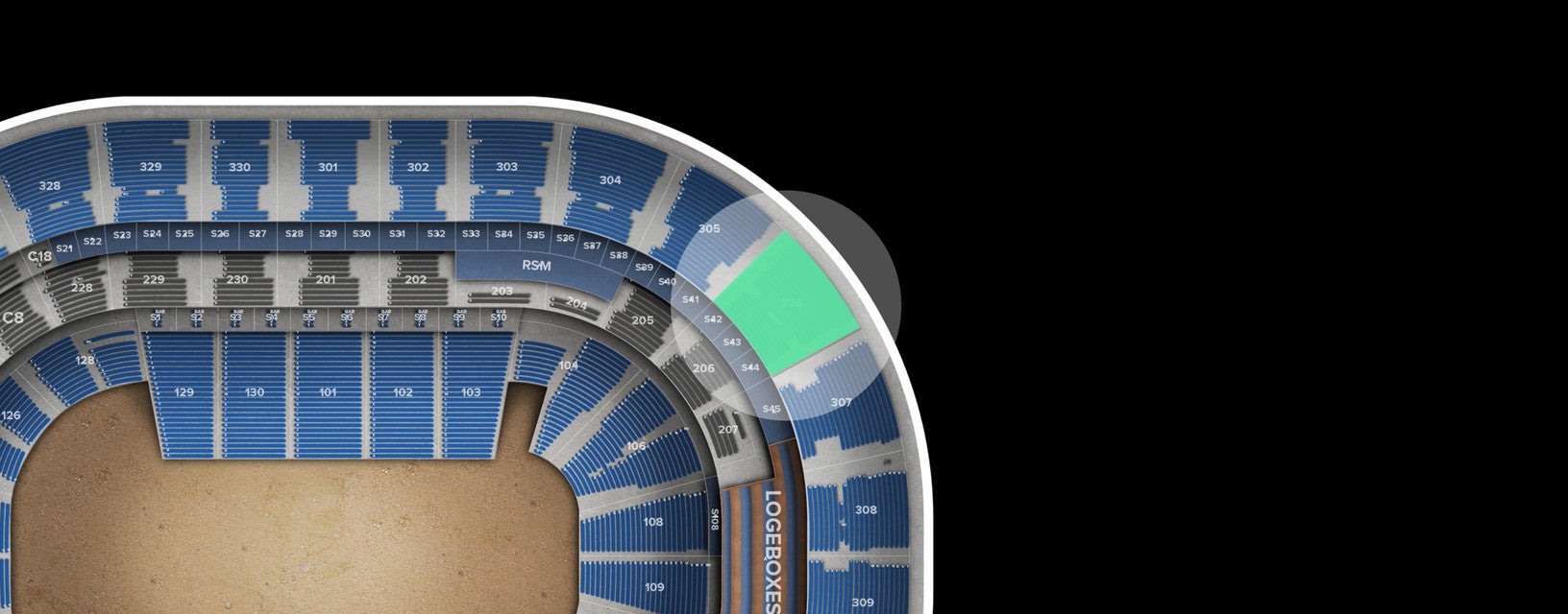 Seat view from Upper