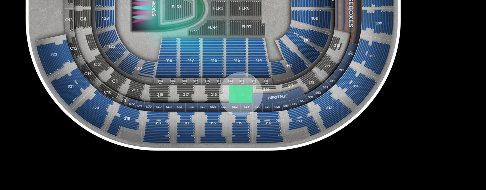Seat view from Club