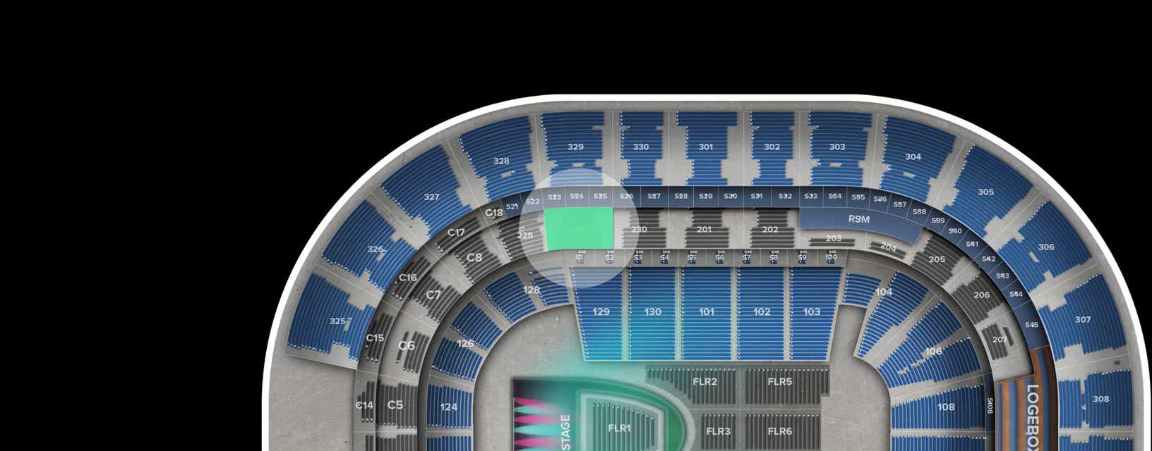 Seat view from Club
