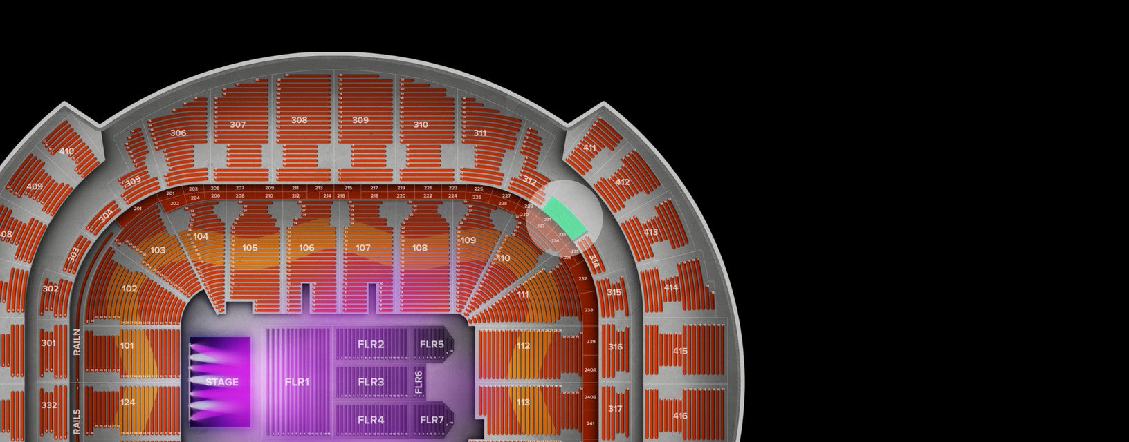 Seat view from Middle