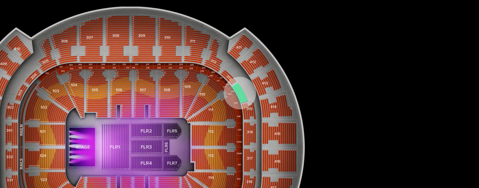 Seat view from Middle