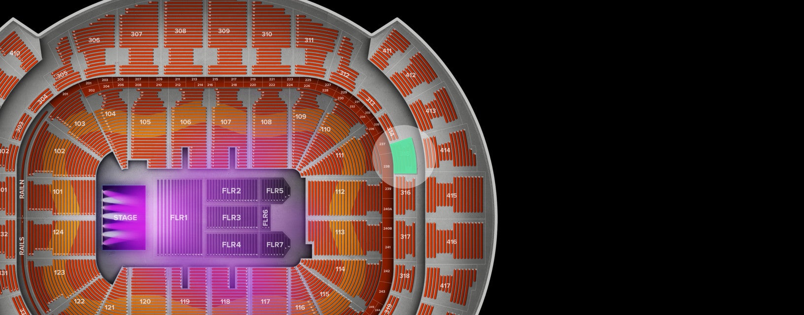 Seat view from Middle