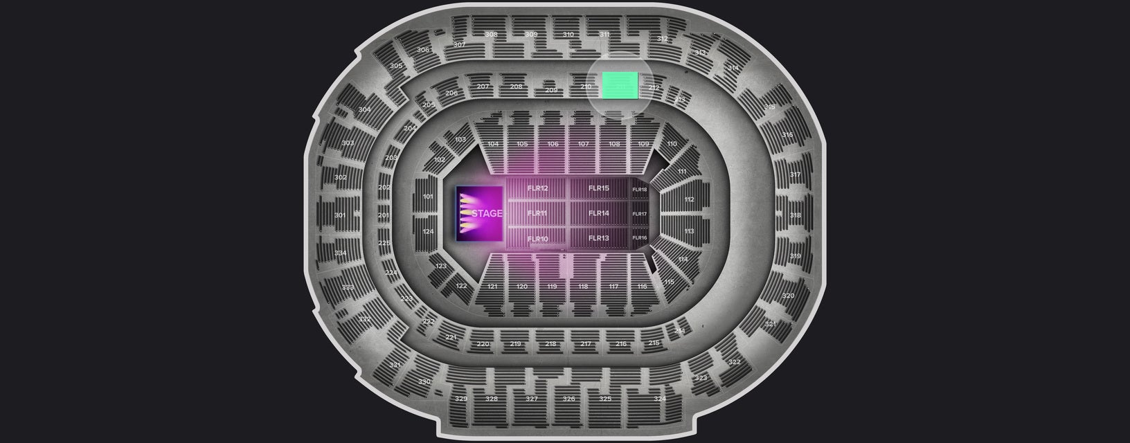Seat view from Platinum