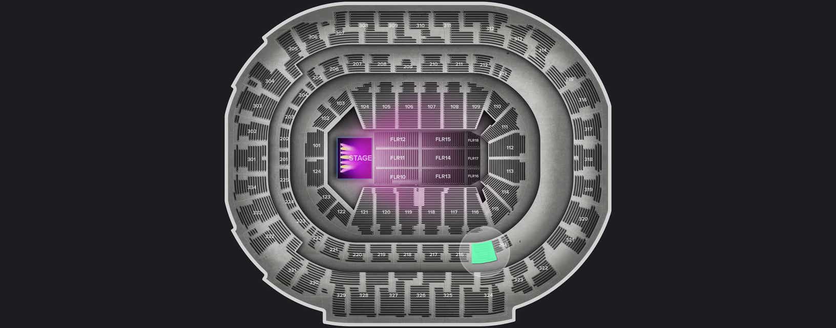 Seat view from Platinum