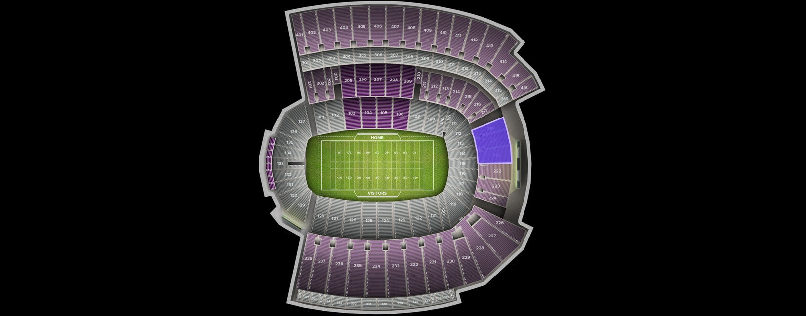 Seat view from End Zone