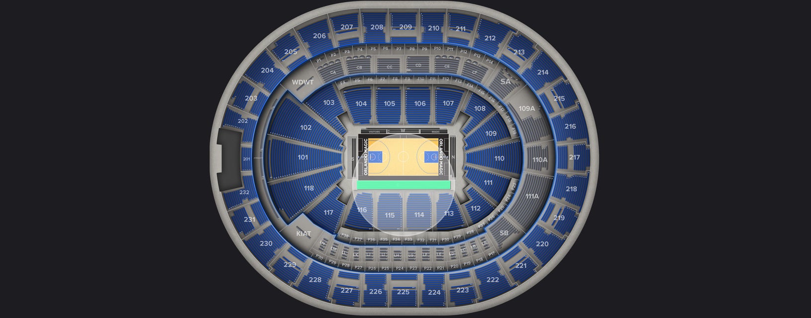 Seat view from Courtside