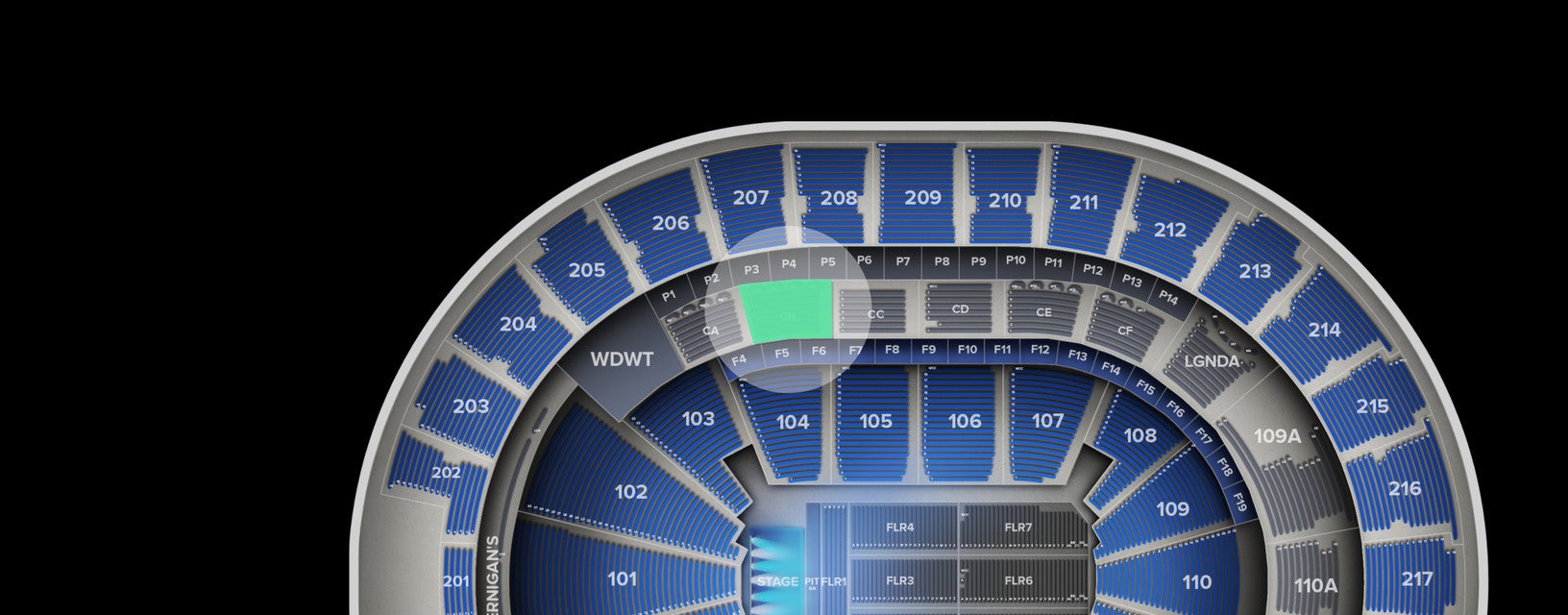 Seat view from Club