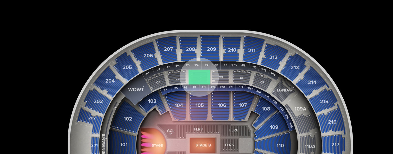 Seat view from Club
