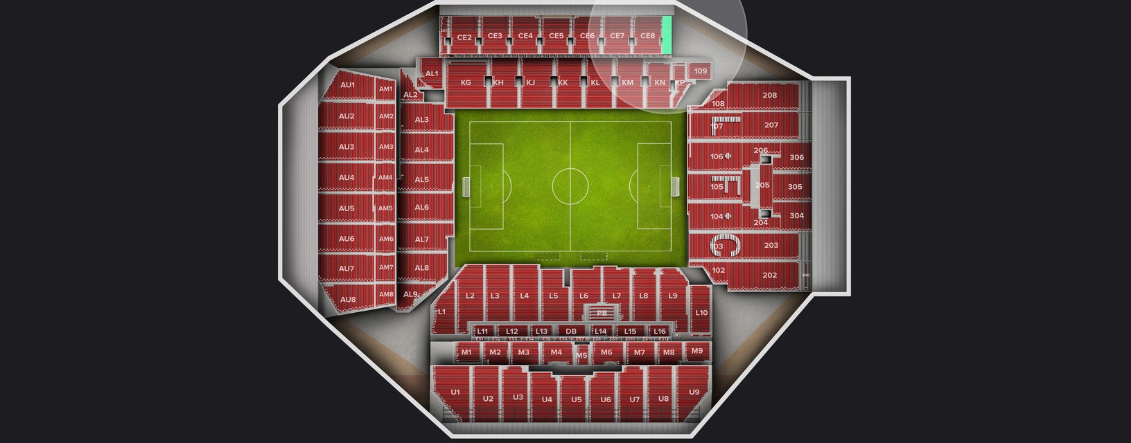 Seat view from Longside Upper