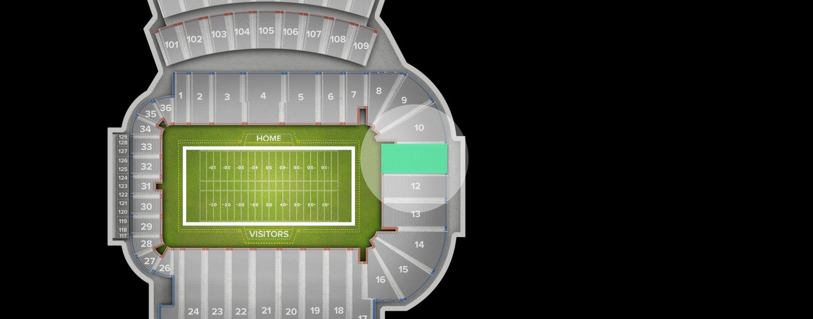 Seat view from Lower End Zone