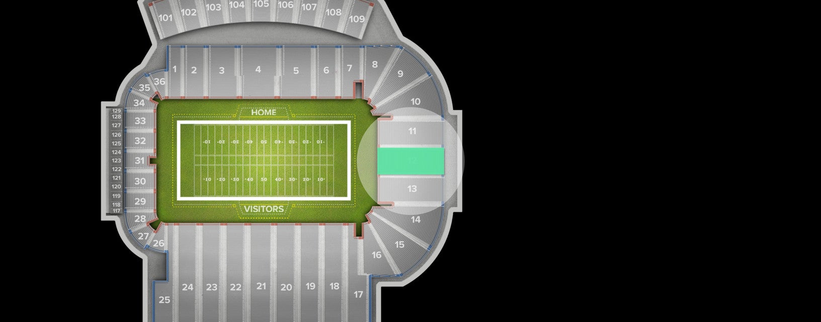 Seat view from Lower End Zone