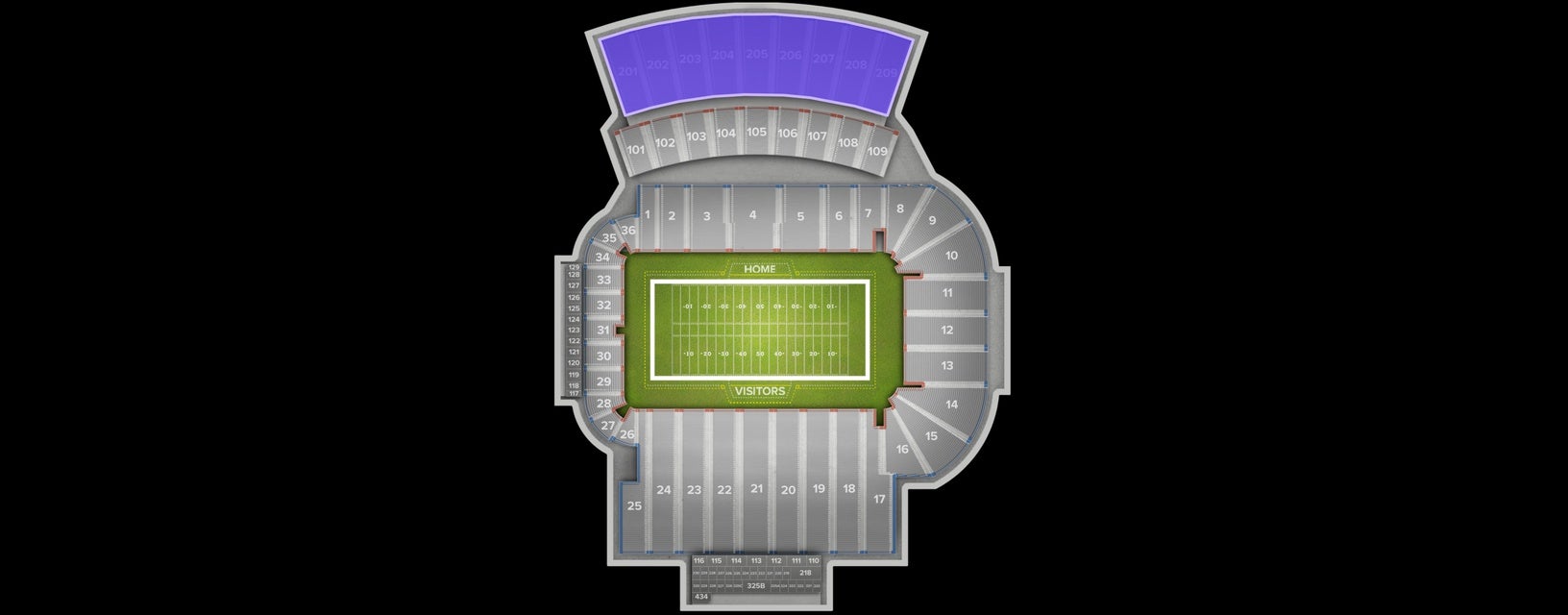 Seat view from Upper Sideline