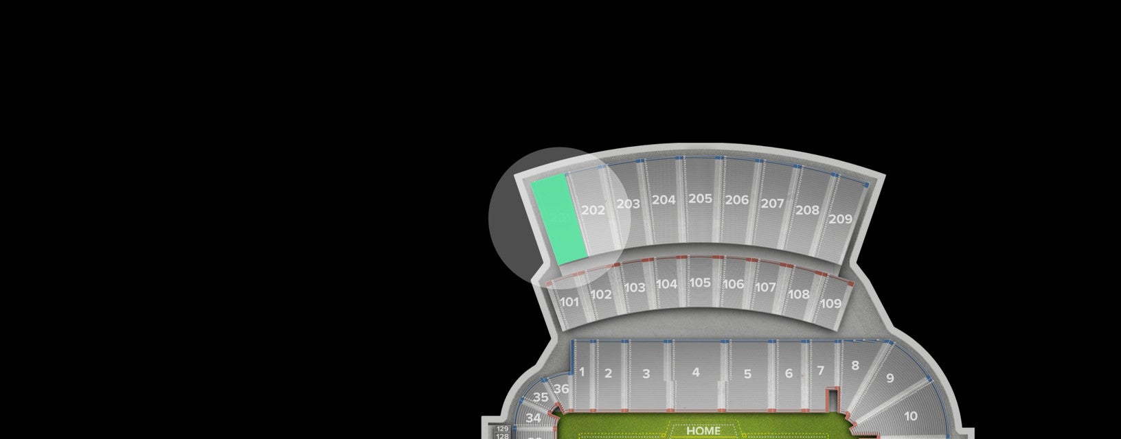 Seat view from Upper Level Sideline