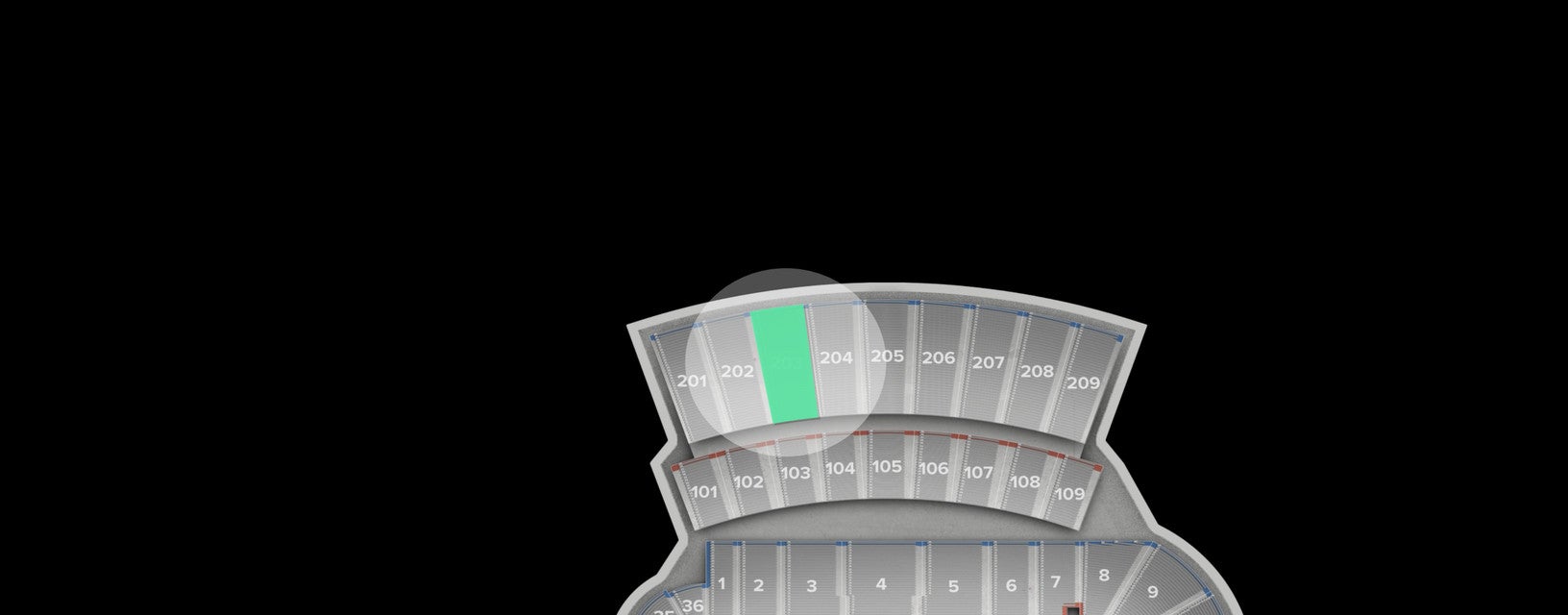 Seat view from Upper Level Sideline