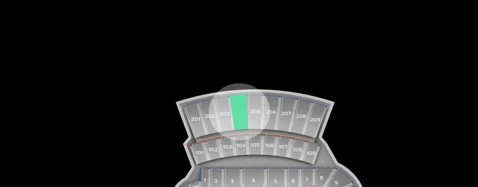 Seat view from Upper Level Sideline