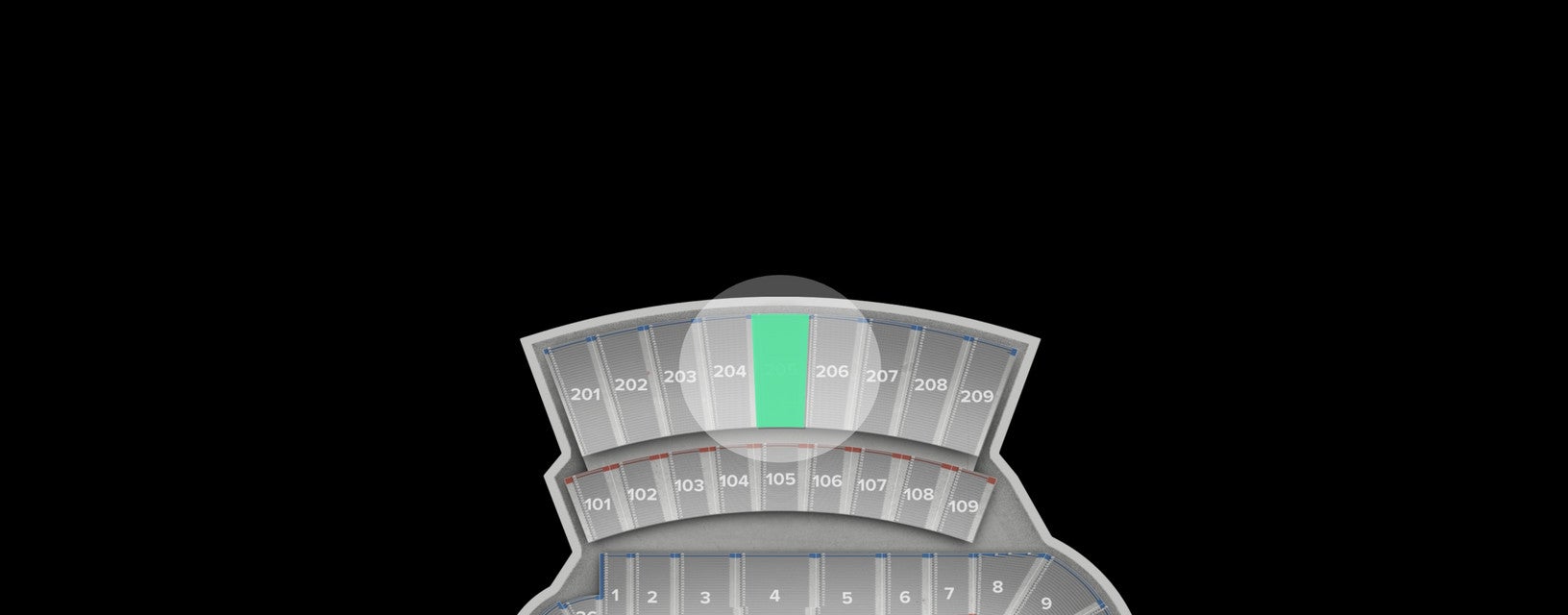 Seat view from Upper Level Sideline