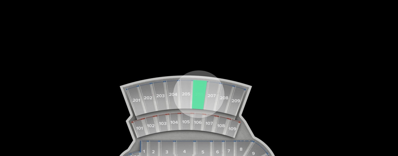 Seat view from Upper Level Sideline