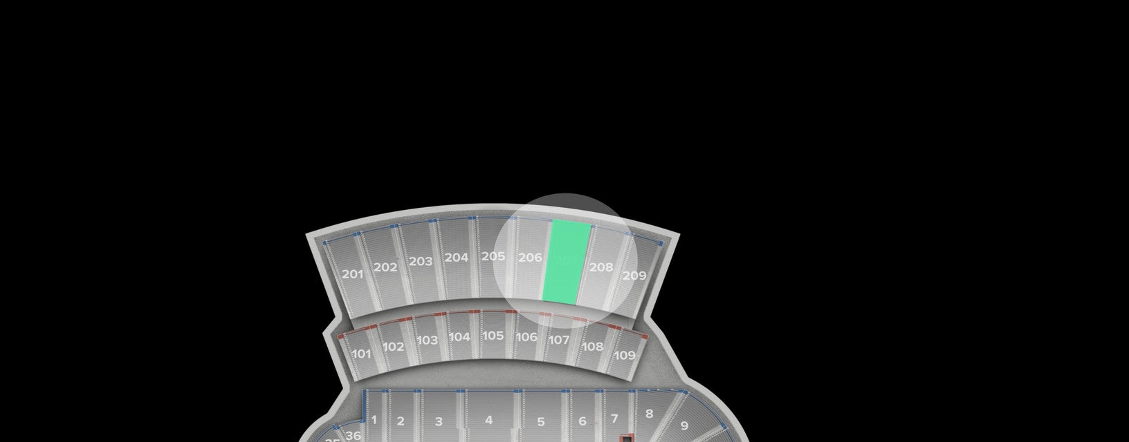 Seat view from Upper Level Sideline