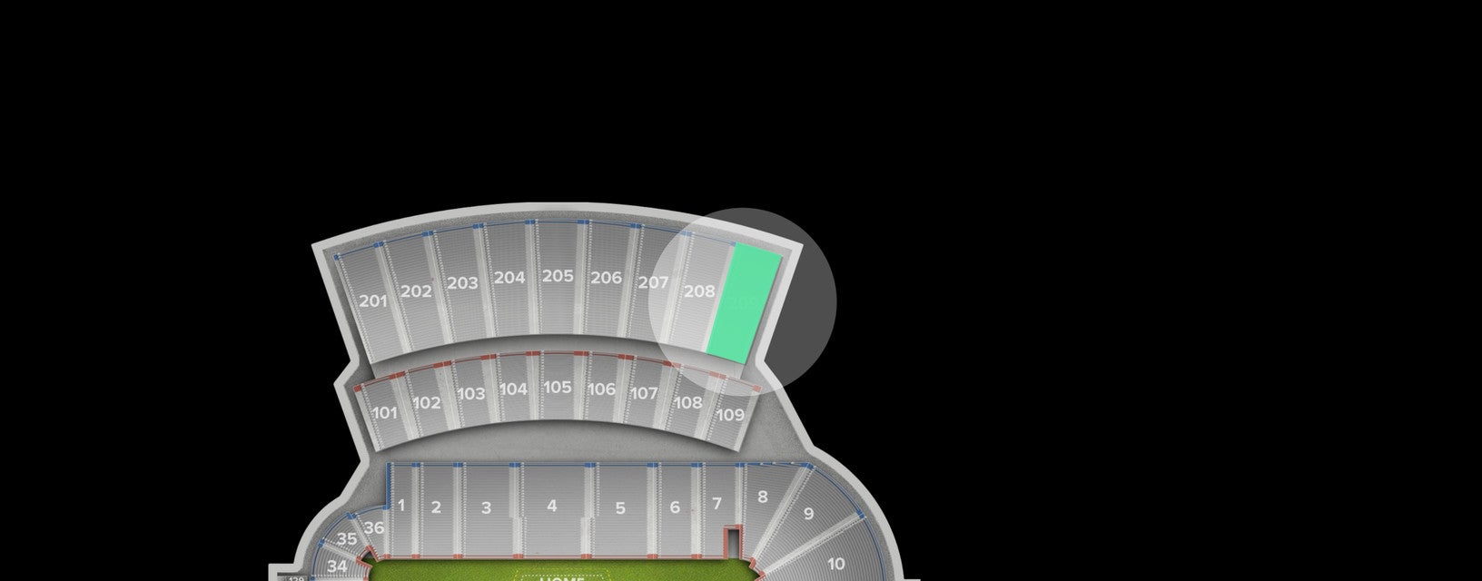 Seat view from Upper Level Sideline